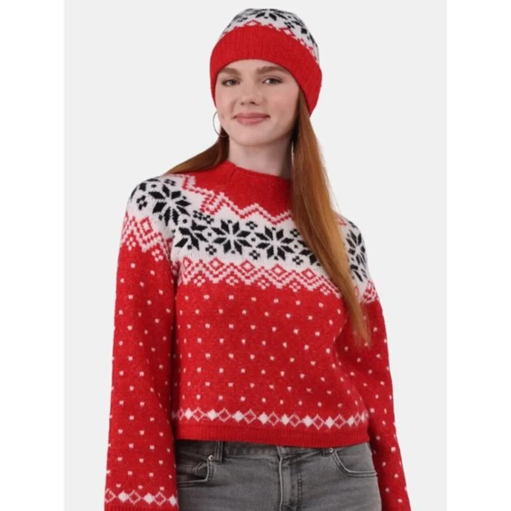 Red and White Snowflake Sweater